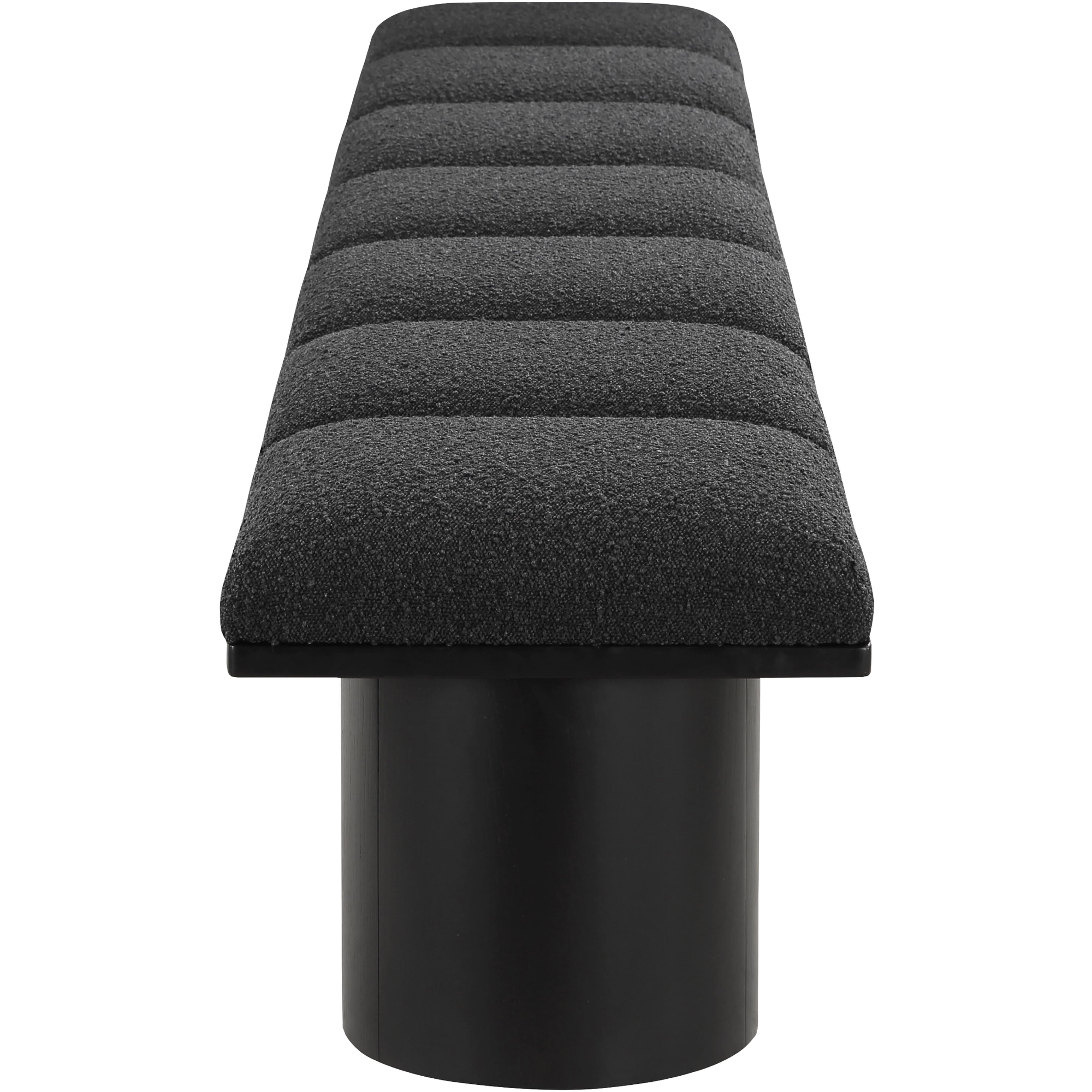 Meridian Pavilion Black Boucle Fabric Bench