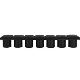 Meridian Pavilion Black Boucle Fabric Bench