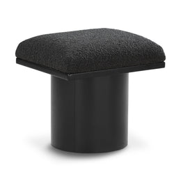 Meridian Pavilion Black Boucle Fabric Bench/Stool