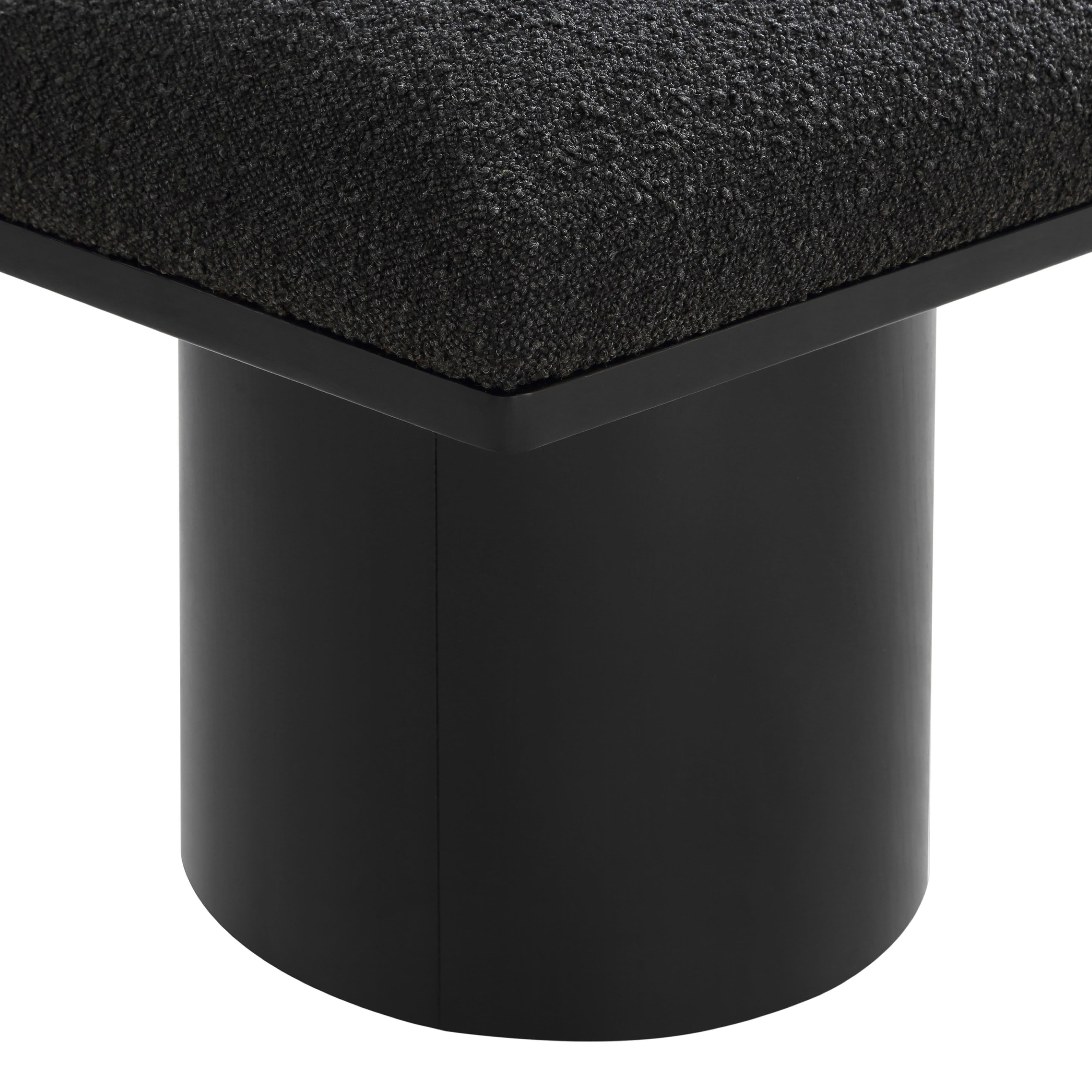 Meridian Pavilion Black Boucle Fabric Bench/Stool