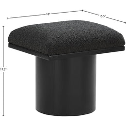 Meridian Pavilion Black Boucle Fabric Bench/Stool