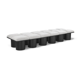 Meridian Pavilion Cream Boucle Fabric Bench
