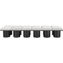 Meridian Pavilion Cream Boucle Fabric Bench