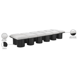 Meridian Pavilion Cream Boucle Fabric Bench