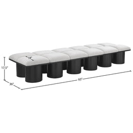 Meridian Pavilion Cream Boucle Fabric Bench