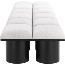 Meridian Pavilion Cream Boucle Fabric Bench