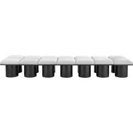 Meridian Pavilion Cream Boucle Fabric Bench