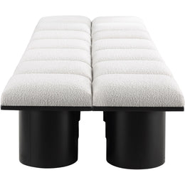 Meridian Pavilion Cream Boucle Fabric Bench