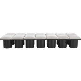 Meridian Pavilion Cream Boucle Fabric Bench
