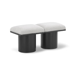 Meridian Pavilion Cream Boucle Fabric Bench