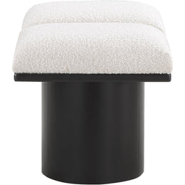 Meridian Pavilion Cream Boucle Fabric Bench
