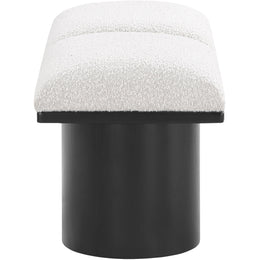 Meridian Pavilion Cream Boucle Fabric Bench