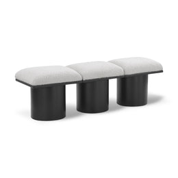 Meridian Pavilion Cream Boucle Fabric Bench