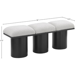 Meridian Pavilion Cream Boucle Fabric Bench