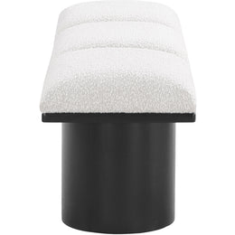 Meridian Pavilion Cream Boucle Fabric Bench
