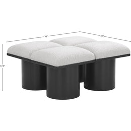 Meridian Pavilion Cream Boucle Fabric Bench