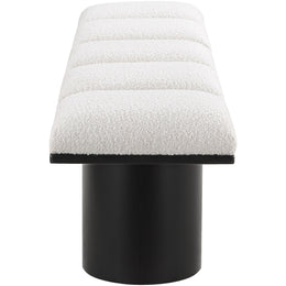 Meridian Pavilion Cream Boucle Fabric Bench