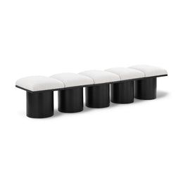 Meridian Pavilion Cream Boucle Fabric Bench