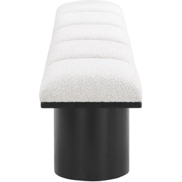 Meridian Pavilion Cream Boucle Fabric Bench