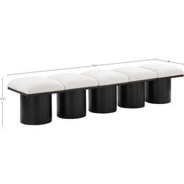 Meridian Pavilion Cream Boucle Fabric Bench
