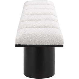 Meridian Pavilion Cream Boucle Fabric Bench