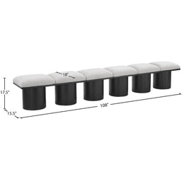 Meridian Pavilion Cream Boucle Fabric Bench