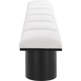 Meridian Pavilion Cream Boucle Fabric Bench