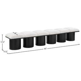 Meridian Pavilion Cream Boucle Fabric Bench