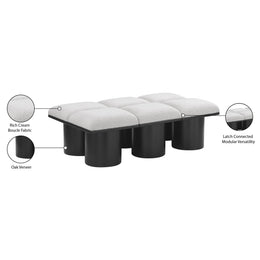 Meridian Pavilion Cream Boucle Fabric Bench