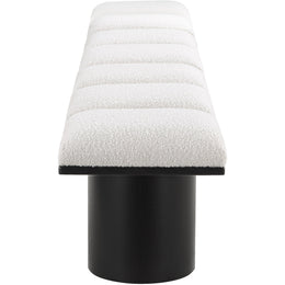 Meridian Pavilion Cream Boucle Fabric Bench