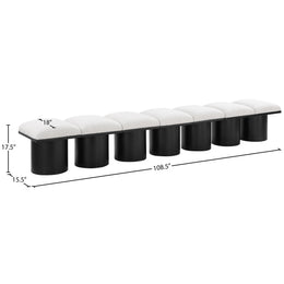 Meridian Pavilion Cream Boucle Fabric Bench