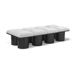 Meridian Pavilion Cream Boucle Fabric Bench