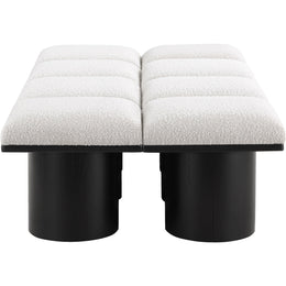 Meridian Pavilion Cream Boucle Fabric Bench