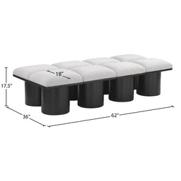 Meridian Pavilion Cream Boucle Fabric Bench
