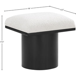 Meridian Pavilion Cream Boucle Fabric Bench/Stool