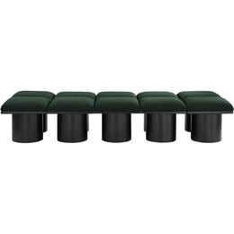 Meridian Pavilion Green Boucle Fabric Bench