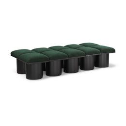 Meridian Pavilion Green Boucle Fabric Bench