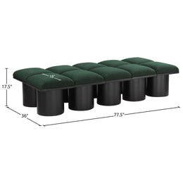 Meridian Pavilion Green Boucle Fabric Bench