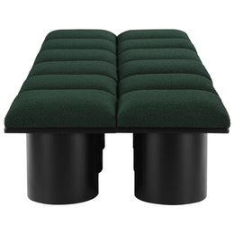Meridian Pavilion Green Boucle Fabric Bench
