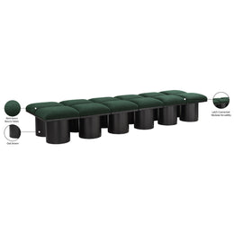Meridian Pavilion Green Boucle Fabric Bench