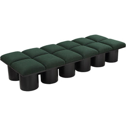 Meridian Pavilion Green Boucle Fabric Bench