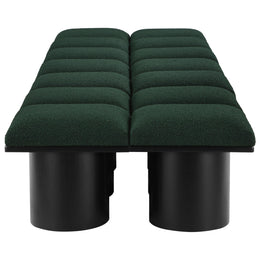 Meridian Pavilion Green Boucle Fabric Bench