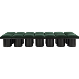 Meridian Pavilion Green Boucle Fabric Bench