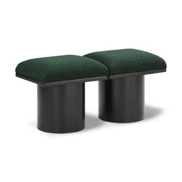 Meridian Pavilion Green Boucle Fabric Bench