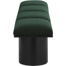 Meridian Pavilion Green Boucle Fabric Bench
