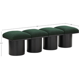 Meridian Pavilion Green Boucle Fabric Bench