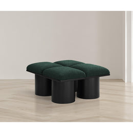 Meridian Pavilion Green Boucle Fabric Bench