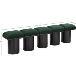 Meridian Pavilion Green Boucle Fabric Bench