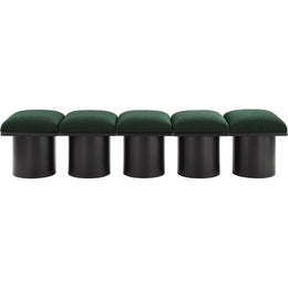 Meridian Pavilion Green Boucle Fabric Bench
