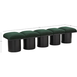 Meridian Pavilion Green Boucle Fabric Bench